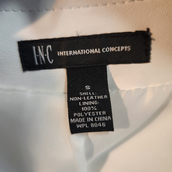 I.N.C Small Faux Leather Black and White Jacket - Picture 2 of 8
